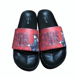 New 7.5 to 8 Red Sandals Elvis Presley Slip On 68 Comeback Flip Flops Photo NIP